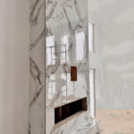 Floor to ceiling fireplace